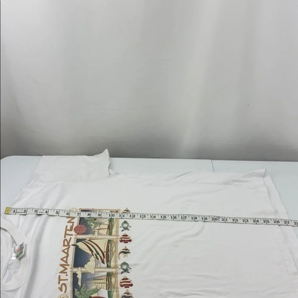 St.Marten White Shirt Caribbean T’s Size XL - Picture 8 of 9